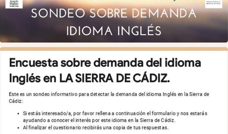 Encuesta para implantar la enseñanza del idioma inglés en la Sierra